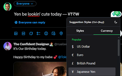 Viblify: Unicode Text Styler  from Chrome web store to be run with OffiDocs Chromium online