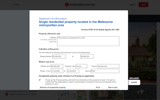Victoria Real Estate Statement of Information  from Chrome web store to be run with OffiDocs Chromium online