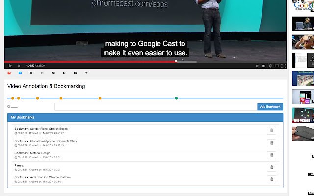 Chrome web mağazasından Video Ek Açıklama Yer İşaretleme, OffiDocs Chromium çevrimiçi ile çalıştırılacak