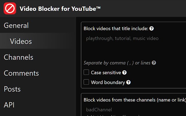 Trình chặn video cho YouTube™ từ cửa hàng Chrome trực tuyến sẽ chạy với OffiDocs Chromium trực tuyến