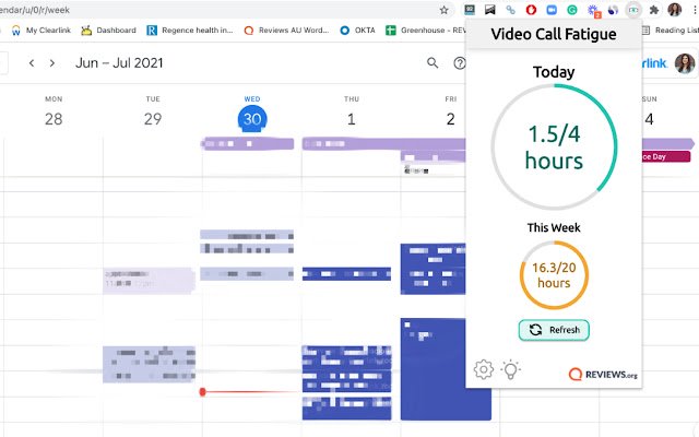 Video Call Fatigue  from Chrome web store to be run with OffiDocs Chromium online