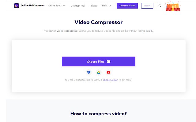 Video Compressor mula sa Chrome web store na tatakbo sa OffiDocs Chromium online