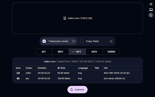 Video Converter  from Chrome web store to be run with OffiDocs Chromium online