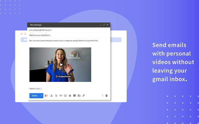 Video Emails for Sales Teams VideoForm  from Chrome web store to be run with OffiDocs Chromium online