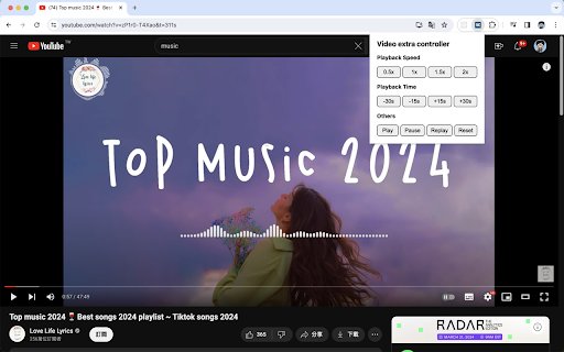 Video extra controller  from Chrome web store to be run with OffiDocs Chromium online