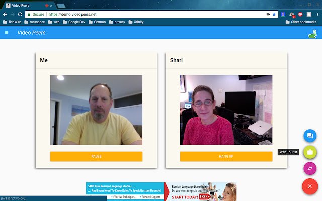 Video Peers Web Tourist  from Chrome web store to be run with OffiDocs Chromium online