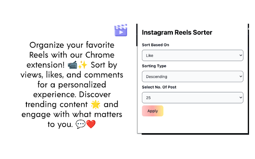 Video Sorter | Tool For Socieal Media  from Chrome web store to be run with OffiDocs Chromium online