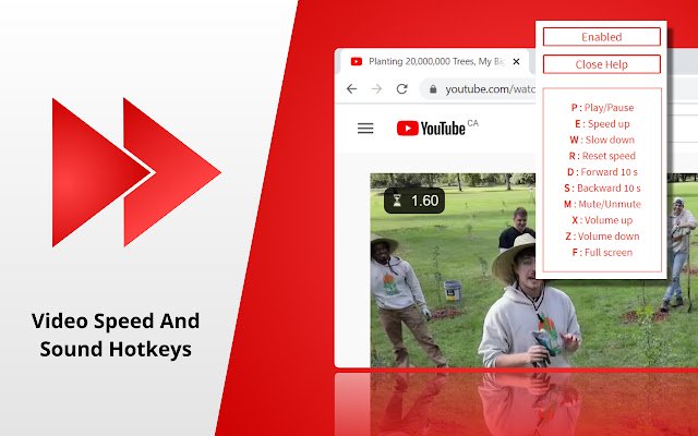 Video Speed ​​And Sound Hotkeys dari toko web Chrome untuk dijalankan dengan OffiDocs Chromium online