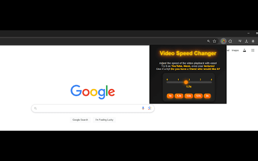 Video Speed Changer  from Chrome web store to be run with OffiDocs Chromium online