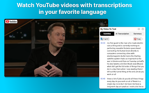 Video To Text  from Chrome web store to be run with OffiDocs Chromium online