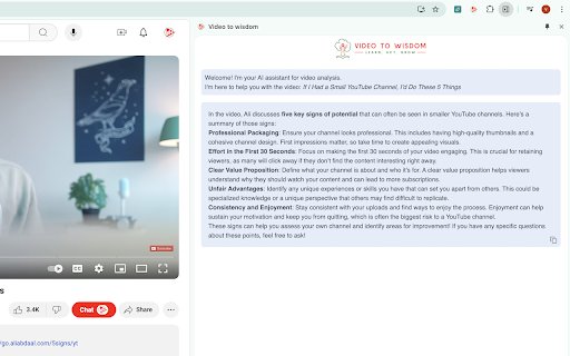 Video to Wisdom Turn Video Learning Into Real World Success  from Chrome web store to be run with OffiDocs Chromium online