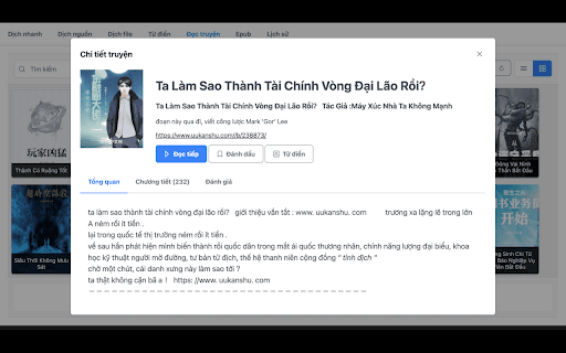 Vietphrase  from Chrome web store to be run with OffiDocs Chromium online