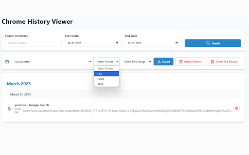 View Chrome History  from Chrome web store to be run with OffiDocs Chromium online