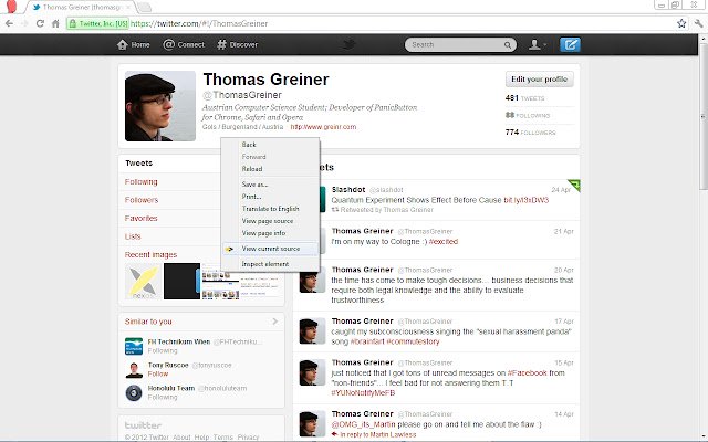 view current source  from Chrome web store to be run with OffiDocs Chromium online