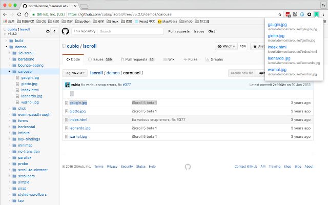 Bekijk de Github-demo uit de Chrome-webwinkel die online met OffiDocs Chromium kan worden uitgevoerd