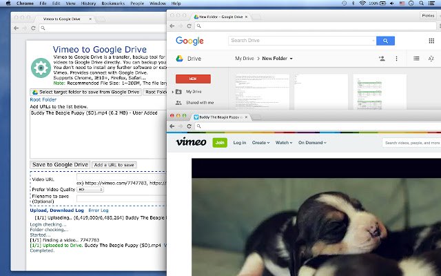 Vimeo™ to Google Drive  from Chrome web store to be run with OffiDocs Chromium online