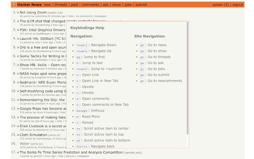 Vimify Hackernews  from Chrome web store to be run with OffiDocs Chromium online