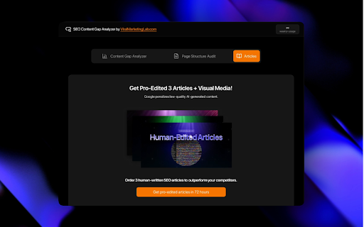 Viral SEO Content Gap Analyzer by Viral Marketing Lab  from Chrome web store to be run with OffiDocs Chromium online