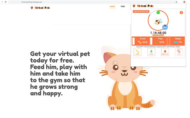 Chrome ウェブストアの仮想ペットを OffiDocs Chromium オンラインで実行