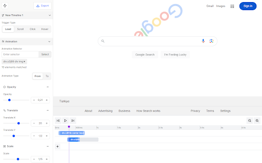 Visual Animation Generator  from Chrome web store to be run with OffiDocs Chromium online