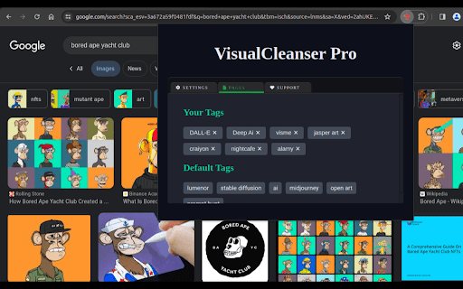 VisualCleanser Pro  from Chrome web store to be run with OffiDocs Chromium online