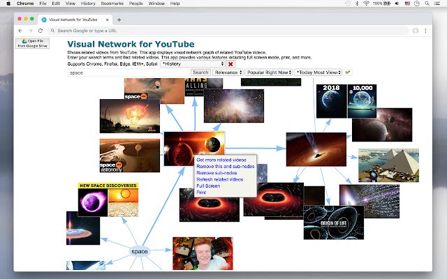 OffiDocs Chromium 온라인으로 실행되는 Chrome 웹 스토어의 YouTube용 Visual Network