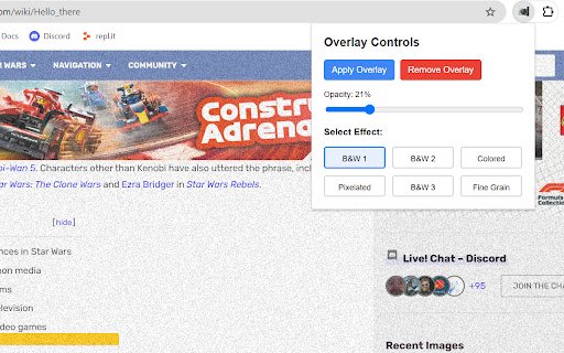 Visual Snow Relief Overlay Extension  from Chrome web store to be run with OffiDocs Chromium online