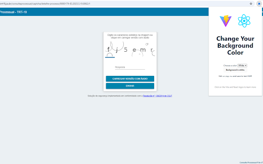 vite ts react test  from Chrome web store to be run with OffiDocs Chromium online