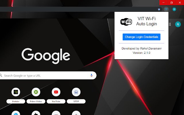 התחברות אוטומטית ל-VIT WiFi מחנות האינטרנט של Chrome להפעלה עם OffiDocs Chromium באינטרנט