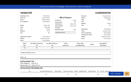Vizualizare e Factura by Colete Online  from Chrome web store to be run with OffiDocs Chromium online