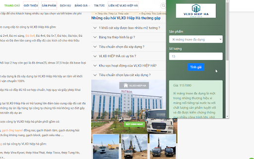VLXD Hiệp Hà  from Chrome web store to be run with OffiDocs Chromium online