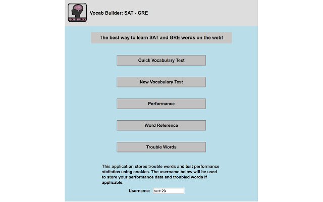Vocab Builder: SAT GRE  from Chrome web store to be run with OffiDocs Chromium online