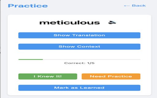 Vocabulary builder  from Chrome web store to be run with OffiDocs Chromium online