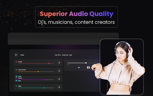 Vocal Remover, Music Separator  from Chrome web store to be run with OffiDocs Chromium online