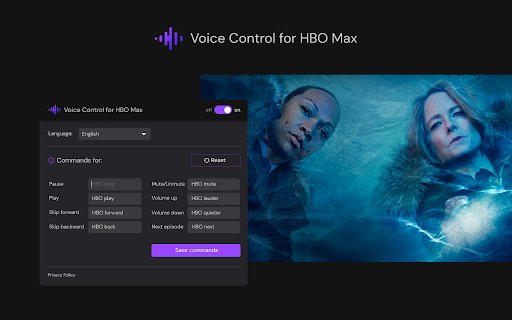 Voice Control for HBO  from Chrome web store to be run with OffiDocs Chromium online