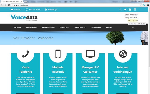 Voicedata Click–2–Dial  from Chrome web store to be run with OffiDocs Chromium online