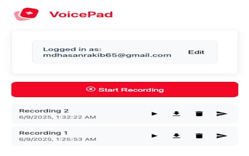 VoicePad  from Chrome web store to be run with OffiDocs Chromium online