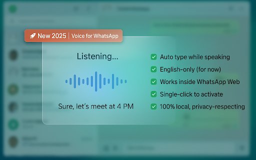 Voice Typing for WhatsApp™  from Chrome web store to be run with OffiDocs Chromium online
