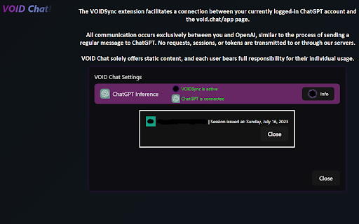 VOIDSync  from Chrome web store to be run with OffiDocs Chromium online