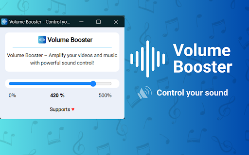 Volume Booster Control your sound  from Chrome web store to be run with OffiDocs Chromium online