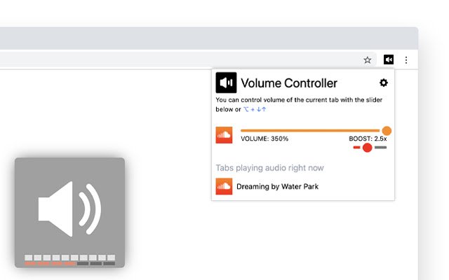 Volume Controller  from Chrome web store to be run with OffiDocs Chromium online