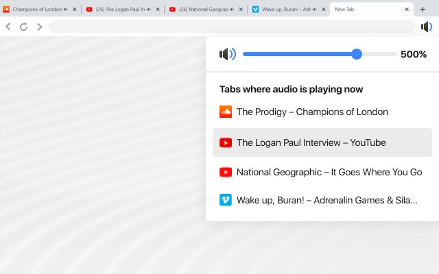 Volume Controller  Booster  from Chrome web store to be run with OffiDocs Chromium online