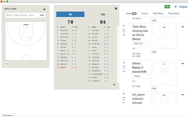 Vorped Game Logger  from Chrome web store to be run with OffiDocs Chromium online