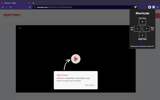 Voscreen Shortcuts  from Chrome web store to be run with OffiDocs Chromium online
