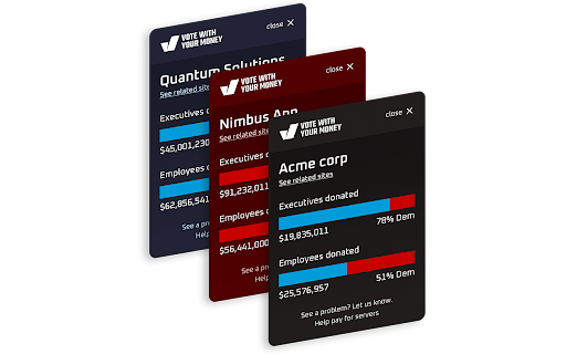 Vote With Your Money  from Chrome web store to be run with OffiDocs Chromium online