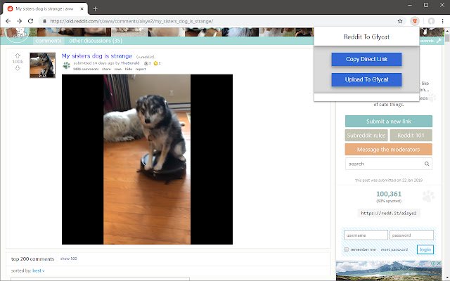 V.Reddit To Gfycat  from Chrome web store to be run with OffiDocs Chromium online