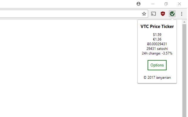 VTC Price Ticker  from Chrome web store to be run with OffiDocs Chromium online