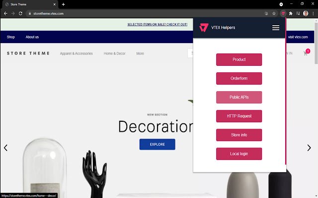 VTEX Utils VHelpx  from Chrome web store to be run with OffiDocs Chromium online