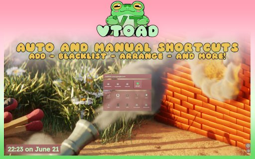 vToad New Tab Page Custom Live Wallpaper Engine, and more!  from Chrome web store to be run with OffiDocs Chromium online