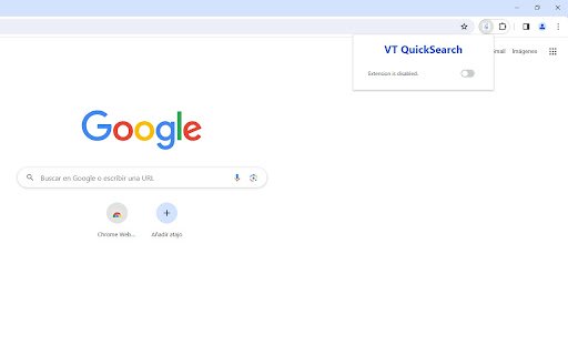 VTQuickSearch  from Chrome web store to be run with OffiDocs Chromium online